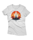 Camiseta Manga Curta Feminina Estátua Buda Meditando