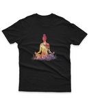 Camiseta Manga Curta Unisex Meditação Figura Folhas