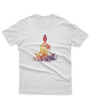 Camiseta Manga Curta Unisex Meditação Figura Folhas