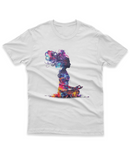 Camiseta Manga Curta Unisex Meditação Perfil Tintas