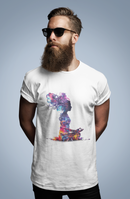 Camiseta Manga Curta Unisex Meditação Perfil Tintas