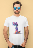 Camiseta Manga Curta Unisex Meditação Perfil Tintas