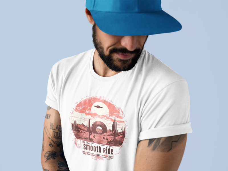 Camiseta Manga Curta Unisex UFO Sol e Portal Deserto - Smooth Ride