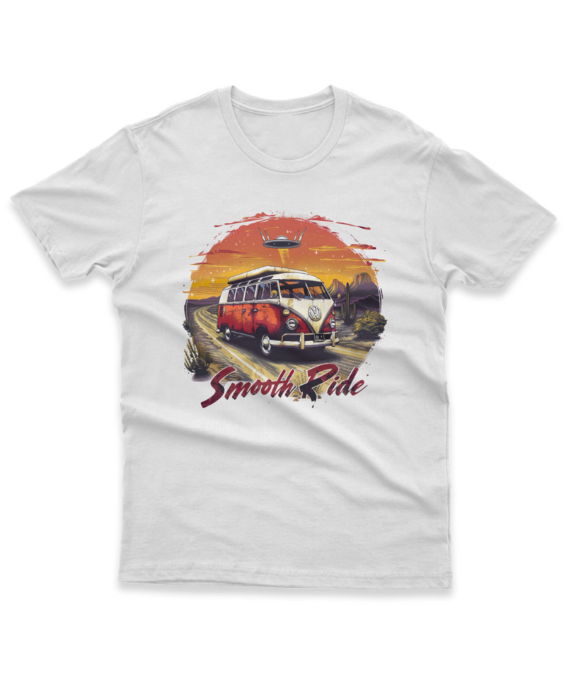 Camiseta Manga Curta Unisex UFO Kombi e Deserto - Smooth Ride