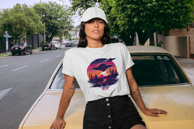 Camiseta Manga Curta Unisex UFO Por do Sol Deserto 2 - Smooth Ride