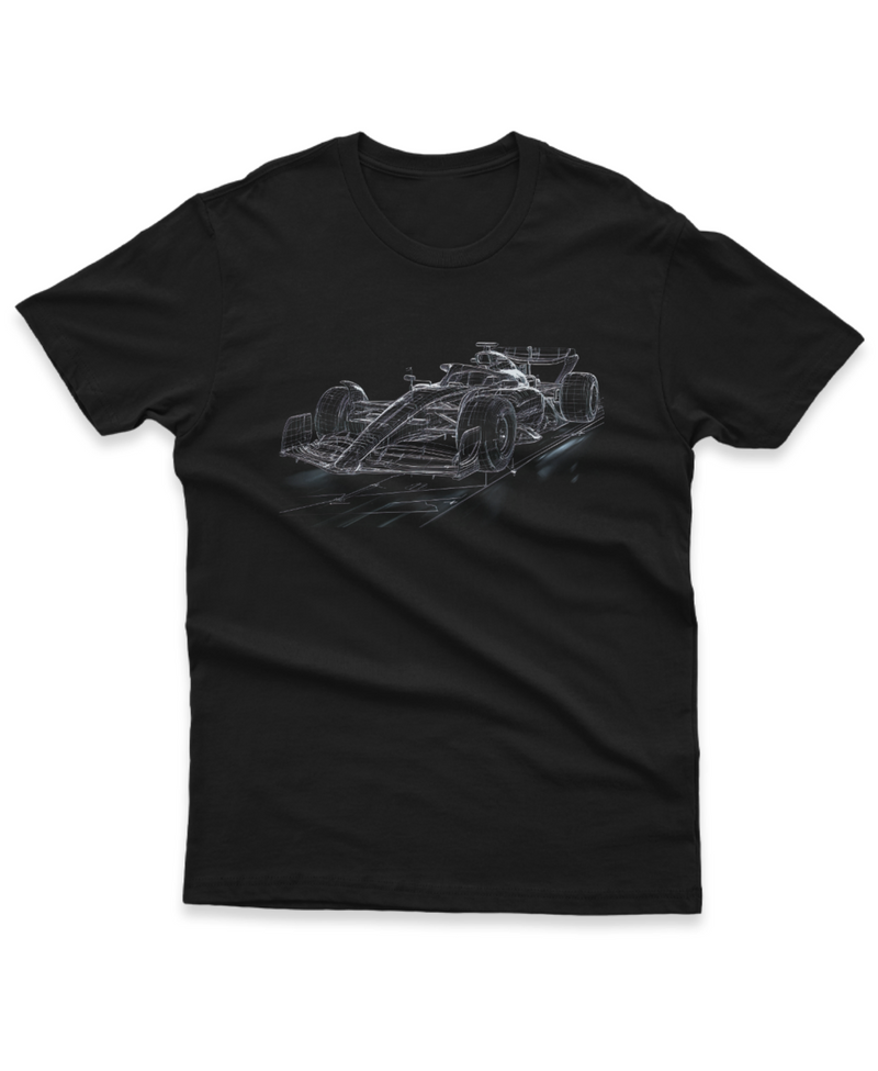 Camiseta Manga Curta Unisex Carro Corrida Traçado