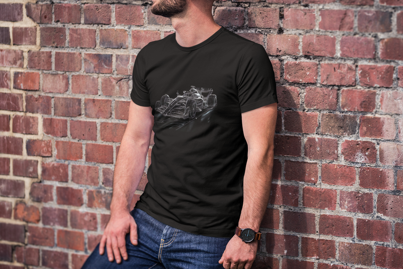 Camiseta Manga Curta Unisex Carro Corrida Traçado