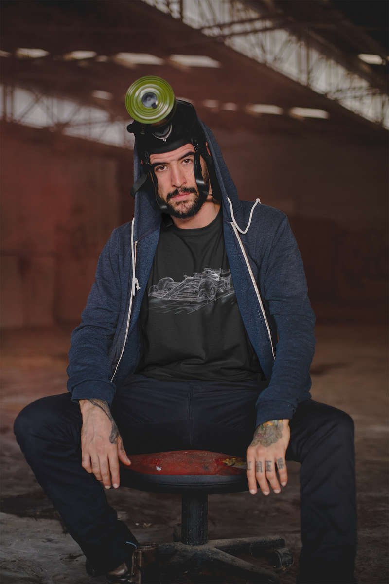 Camiseta Manga Curta Unisex Carro Corrida Traçado