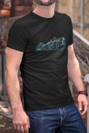 Camiseta Manga Curta Unisex Carro Corrida Traçado Azul