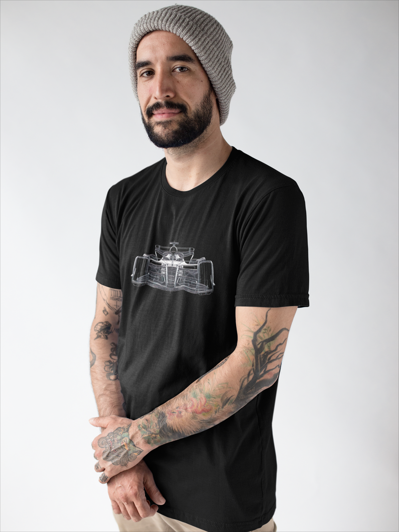 Camiseta Manga Curta Unisex Carro Corrida Traçado Frente