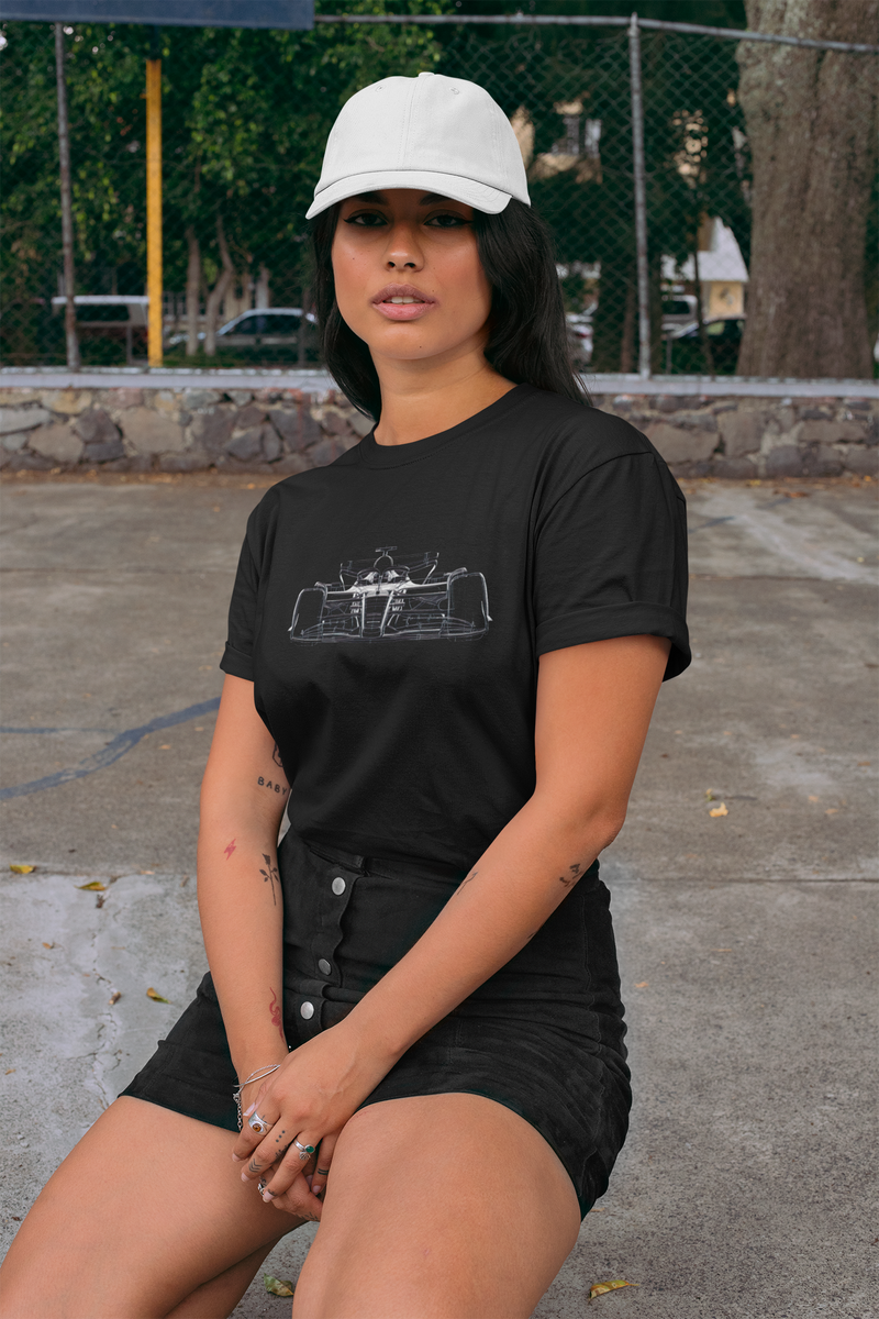 Camiseta Manga Curta Unisex Carro Corrida Traçado Frente