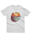 Camiseta Manga Curta Unisex Por do Sol na Praia