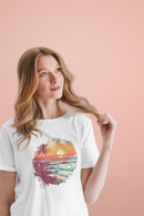 Camiseta Manga Curta Unisex Por do Sol na Praia