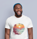 Camiseta Manga Curta Unisex Por do Sol na Praia