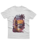 Camiseta Manga Curta Unisex Por do Sol Praia Surfista