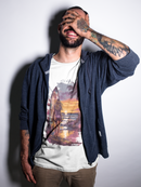 Camiseta Manga Curta Unisex Por do Sol Praia Surfista