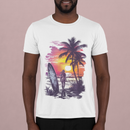 Camiseta Manga Curta Unisex Por do Sol Praia Surfista 2