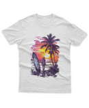 Camiseta Manga Curta Unisex Por do Sol Praia Surfista 2