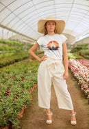 Camiseta Manga Curta Feminina Estátua Buda Meditando