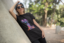 Camiseta Manga Curta Feminina Meditação Perfil Tintas