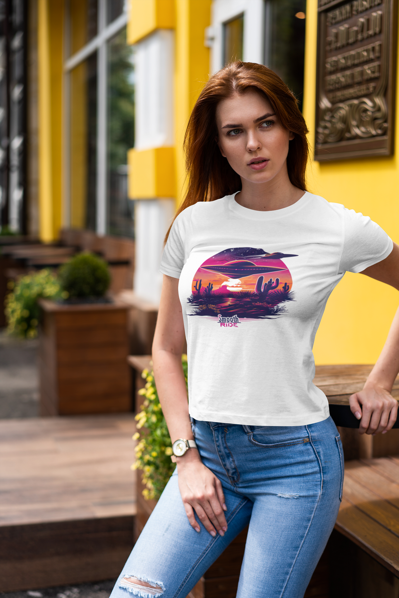 Camiseta Manga Curta Feminina UFO Por do Sol Deserto 2 - Smooth Ride