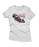 Camiseta Manga Curta Feminina Carro Corrida Estilo F1 Azul - Fast or Nothing