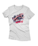 Camiseta Manga Curta Feminina Carro Corrida Estilo F1 Vermelho - Fast or Nothing