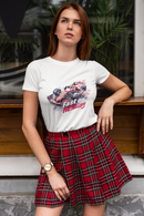 Camiseta Manga Curta Feminina Carro Corrida Estilo F1 Vermelho - Fast or Nothing