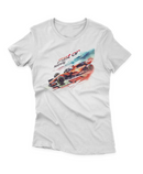 Camiseta Manga Curta Feminina Carro Corrida Estilo F1 Laranja - Fast or Nothing