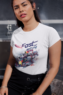 Camiseta Manga Curta Feminina Carro Corrida Estilo F1 Azul 2 - Fast or Nothing