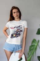Camiseta Manga Curta Feminina Carro Corrida Estilo F1 Azul 2 - Fast or Nothing