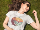 Camiseta Manga Curta Feminina Por do Sol na Praia