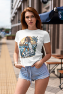 Camiseta Manga Curta Feminina Por do Sol Praia Surfista - North Shore