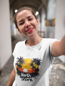Camiseta Manga Curta Feminina Por do Sol na Praia - North Shore