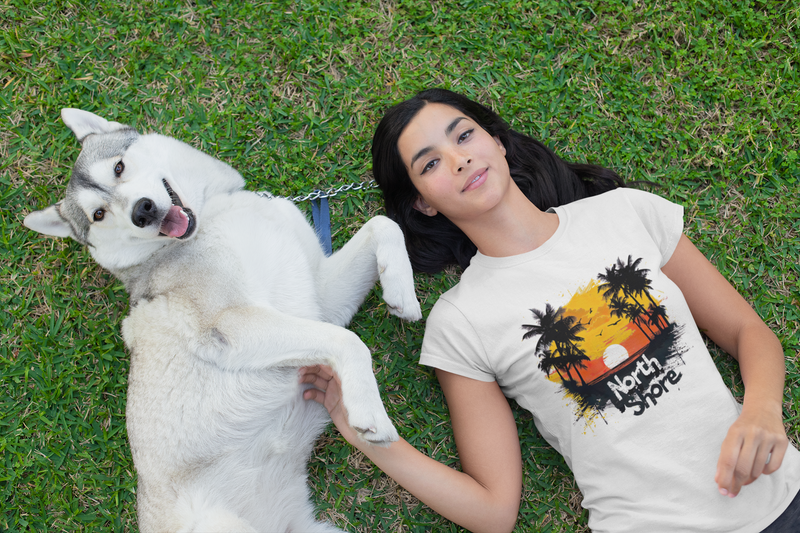 Camiseta Manga Curta Feminina Por do Sol na Praia - North Shore