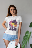 Camiseta Manga Curta Feminina Por do Sol Praia Surfista 2