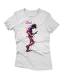 Camiseta Manga Curta Feminina Jimi com sua Guitarra