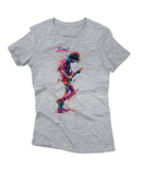 Camiseta Manga Curta Feminina Jimi com sua Guitarra