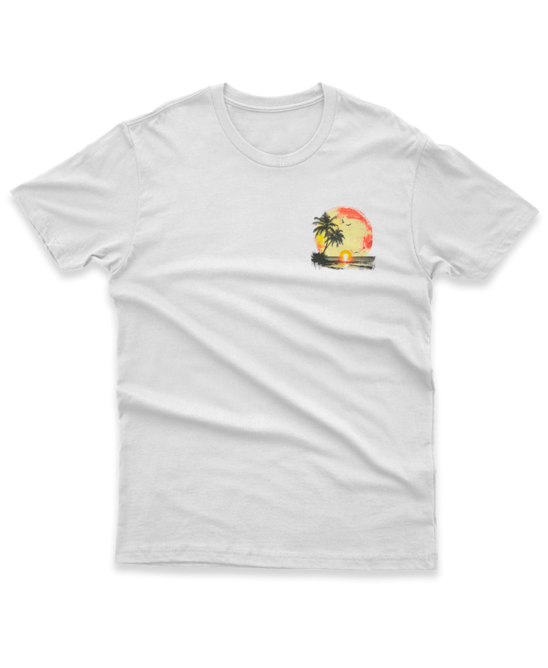 Camiseta Manga Curta Unisex Praia Por do Sol Canto 1