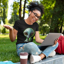 Camiseta Manga Curta Feminina Alien Verde