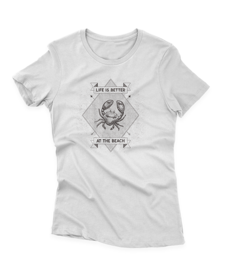Camiseta Manga Curta Feminina Life is Better at the Beach