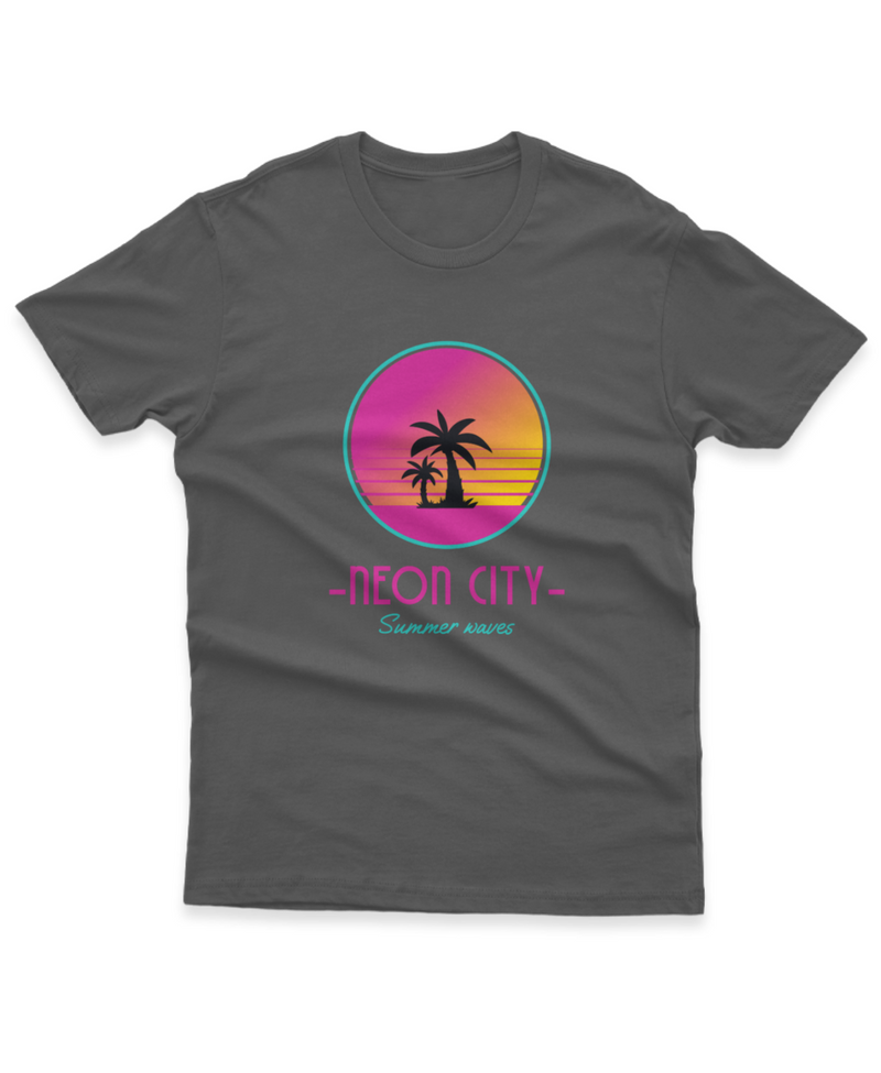 Camiseta Manga Curta Unisex Neon City Summer Waves