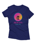 Camiseta Manga Curta Feminina Neon City Summer Waves