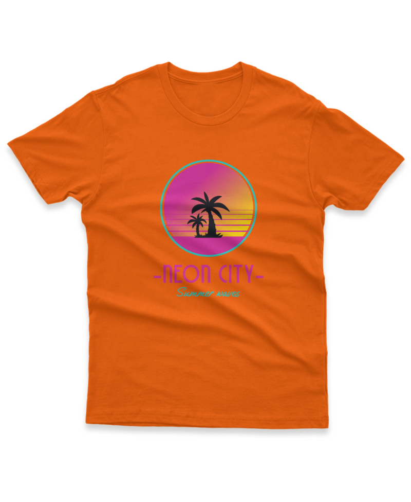 Camiseta Manga Curta Unisex Neon City Summer Waves