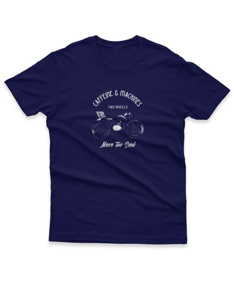 Camiseta Manga Curta Unisex Caffeine and Machines Move the Soul