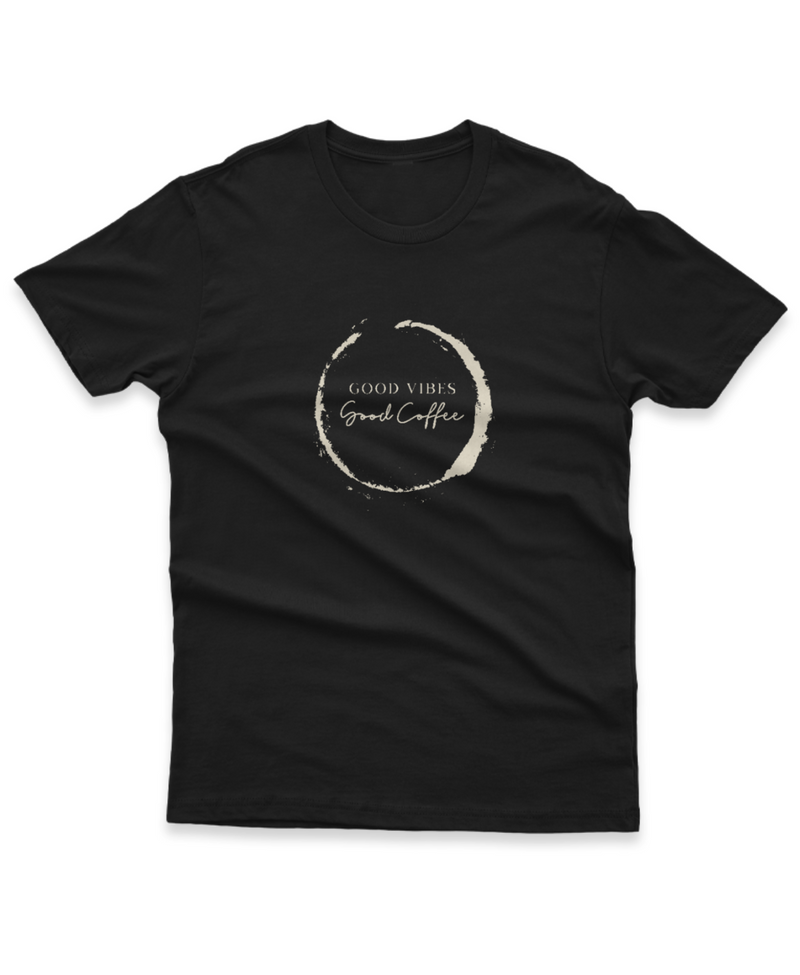 Camiseta Manga Curta Unisex Good Vibes Good Coffee