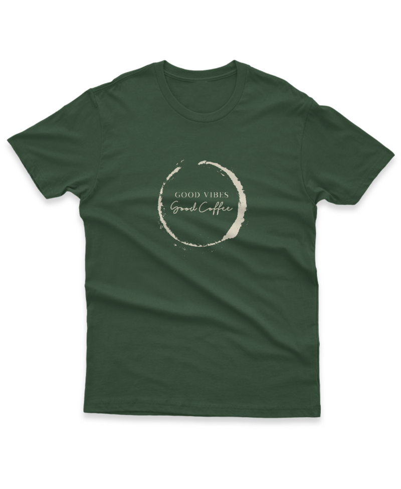 Camiseta Manga Curta Unisex Good Vibes Good Coffee