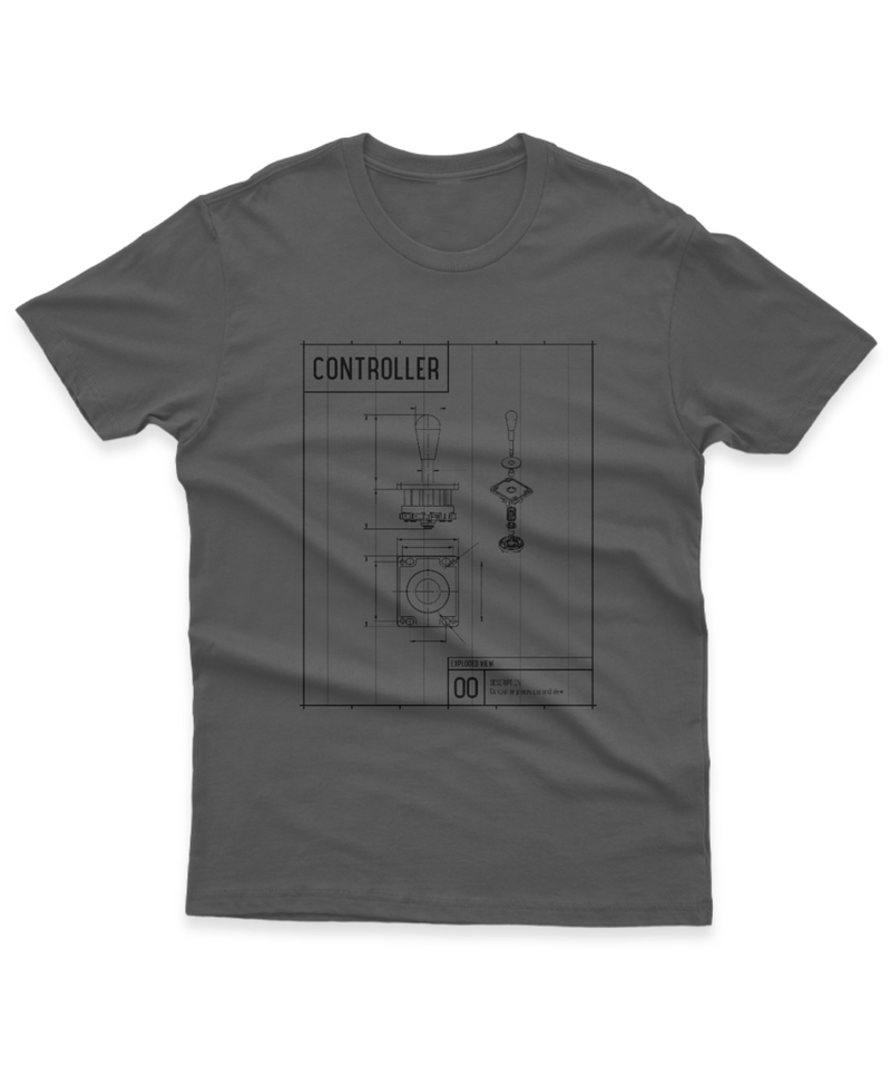 Camiseta Manga Curta Unisex Controller Retro Blue Print