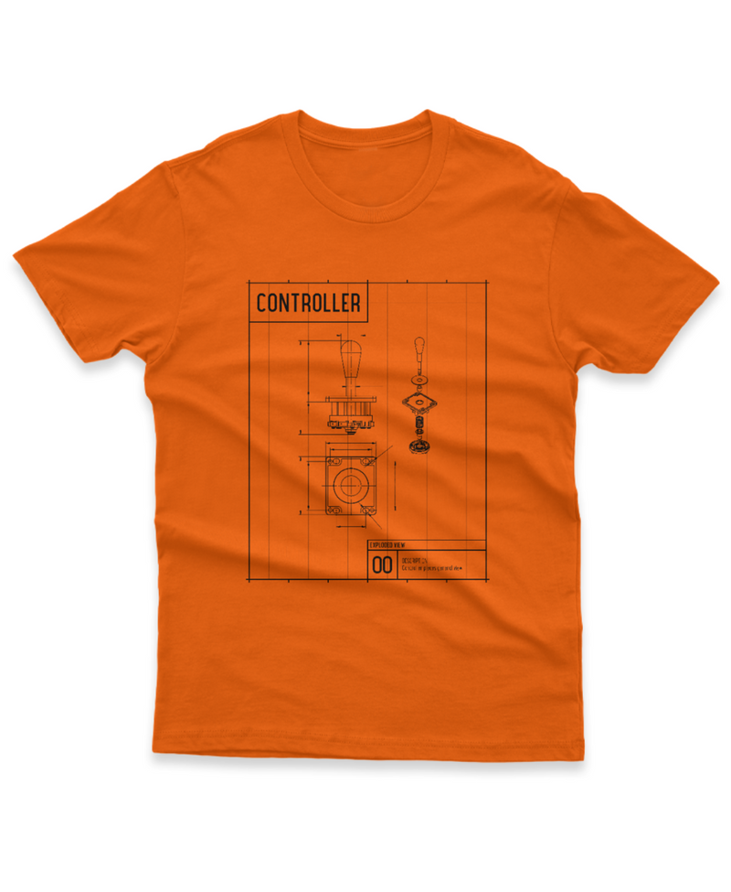 Camiseta Manga Curta Unisex Controller Retro Blue Print