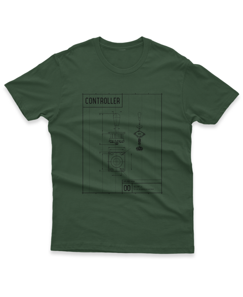 Camiseta Manga Curta Unisex Controller Retro Blue Print